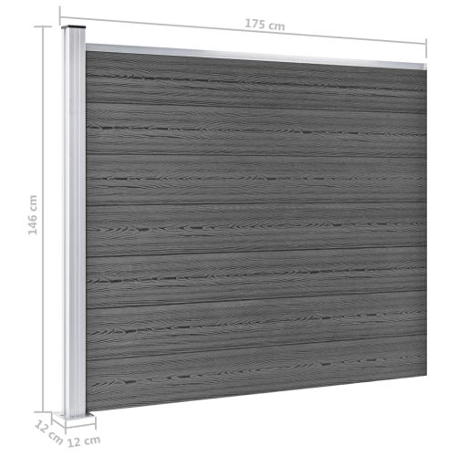 Fence Panel WPC 175×146 cm Black
