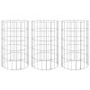 Circular Gabion Raised Beds 3 pcs Galvanised Steel Ø30×50 cm