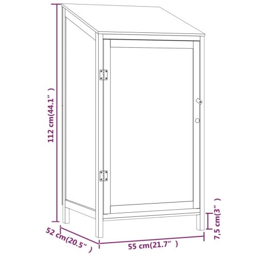 Garden Shed 55x52x112 cm Solid Wood Fir