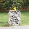 Gabion Fire Pit Ø 50 cm Galvanised Iron