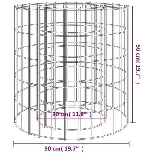 Gabion Fire Pit Ø 50 cm Galvanised Iron