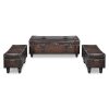 Storage Bench Set 3 pcs Brown