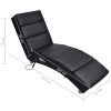Massage Lounger Black Faux Leather