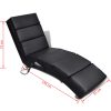 Massage Lounger Black Faux Leather