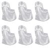6 pcs White Chair Cover for Wedding Banquet