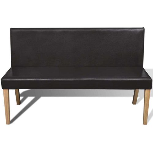 Bench 139.5 cm Dark Brown Faux Leather