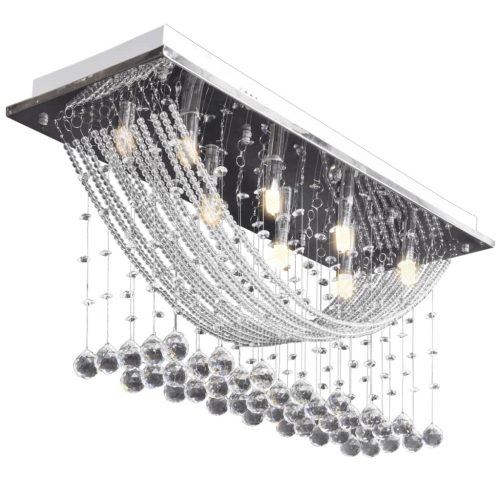 Ceiling Lamp with Glittering Glass Crystal Beads 8 x G9 29 cm
