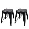 Stacking Stools 2 pcs Black Metal