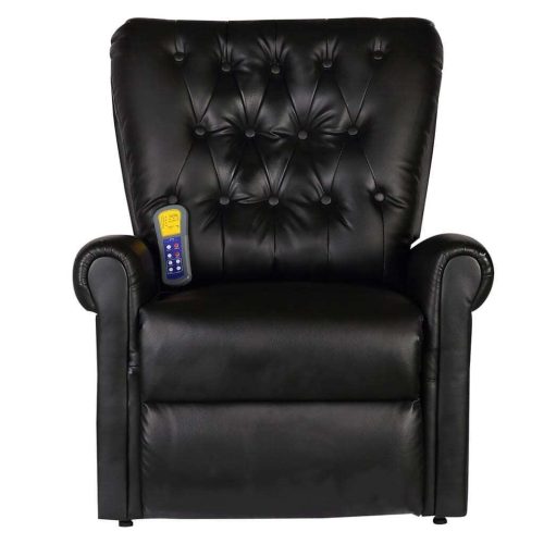 Massage Chair Black Faux Leather