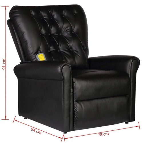 Massage Chair Black Faux Leather