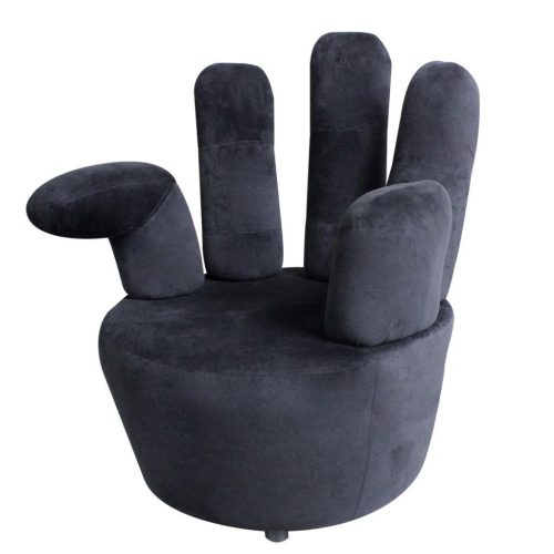 Chair Hand-shaped Black Velvet