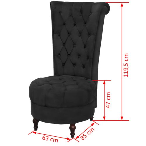 High Back Sofa Chair Black Fabric