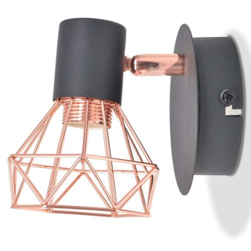 Wall Lamp 2 pcs E14 Black and Copper
