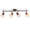 Ceiling Lamp with 4 Spotlights E14 Black and Copper