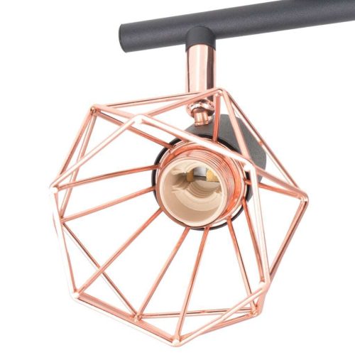 Ceiling Lamp with 4 Spotlights E14 Black and Copper