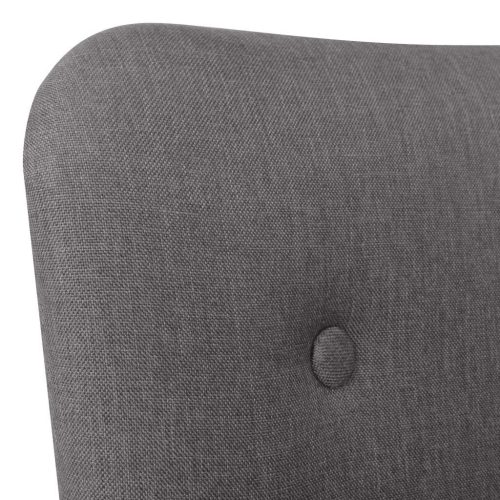 Armchair with Footstool Grey Fabric