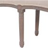 Bench Linen Solid Wood 150x40x48 cm Cream White