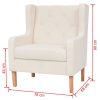Armchair Cream White Fabric
