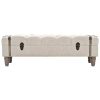 Storage Bench Solid Wood and Steel 111x34x37 cm