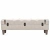Storage Bench Solid Wood and Steel 111x34x37 cm