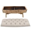 Storage Bench 103x51x44 cm Solid Wood and Fabric