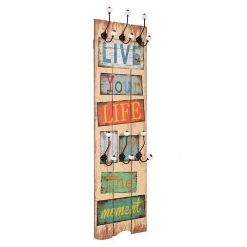 Wall-mounted Coat Rack with 6 Hooks 120×40 cm LIVE LIFE
