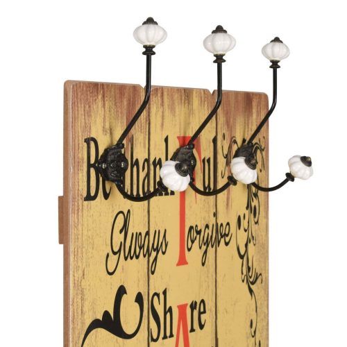 Wall-mounted Coat Rack with 6 Hooks 120×40 cm FAMILY