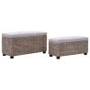 Bench Set 2 Pieces Seagrass Grey