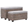 Bench Set 2 Pieces Seagrass Grey