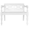 Batavia Bench 98 cm Solid Mahogany Wood White