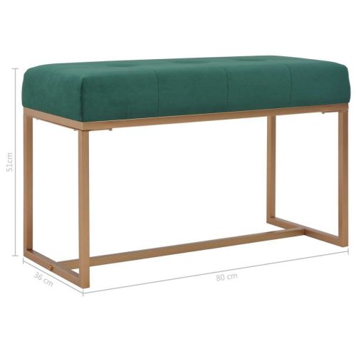 Bench 80 cm Green Velvet