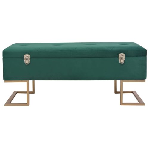 Bench with Storage Compartment 105 cm Green Velvet