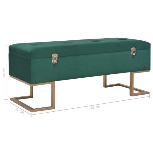 Bench with Storage Compartment 105 cm Green Velvet