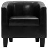 Tub Chair Black Faux Leather