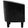 Tub Chair Black Faux Leather