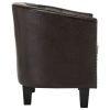 Tub Chair Brown Faux Leather