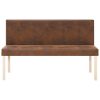 Bench 139.5 cm Brown Faux Suede Leather