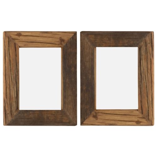 Photo Frames 2 pcs 25×30 cm Solid Reclaimed Wood and Glass