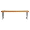 Bench 160 cm Solid Acacia Wood and Stainless Steel