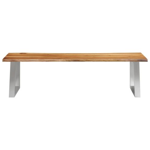 Bench 160 cm Solid Acacia Wood and Stainless Steel