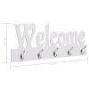 Wall Mounted Coat Rack WELCOME White 74×29.5 cm