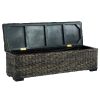 Storage Box 120 cm Black Kubu Rattan and Solid Mango Wood