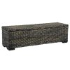 Storage Box 120 cm Black Kubu Rattan and Solid Mango Wood