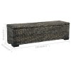 Storage Box 120 cm Black Kubu Rattan and Solid Mango Wood