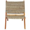 Relaxing Chair Natural Kubu Rattan and Solid Mahogany Wood