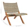 Relaxing Chair Natural Kubu Rattan and Solid Mahogany Wood