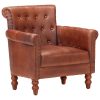 Armchair Brown Real Goat Leather