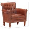 Armchair Brown Real Goat Leather