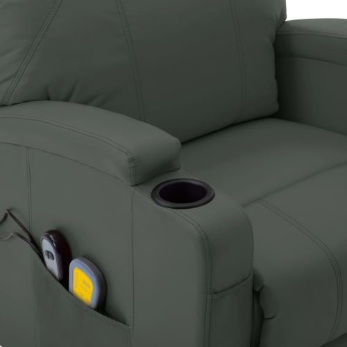 Massage Stand-up Chair Anthracite Faux Leather