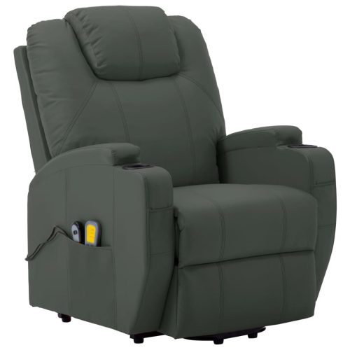 Massage Stand-up Chair Anthracite Faux Leather